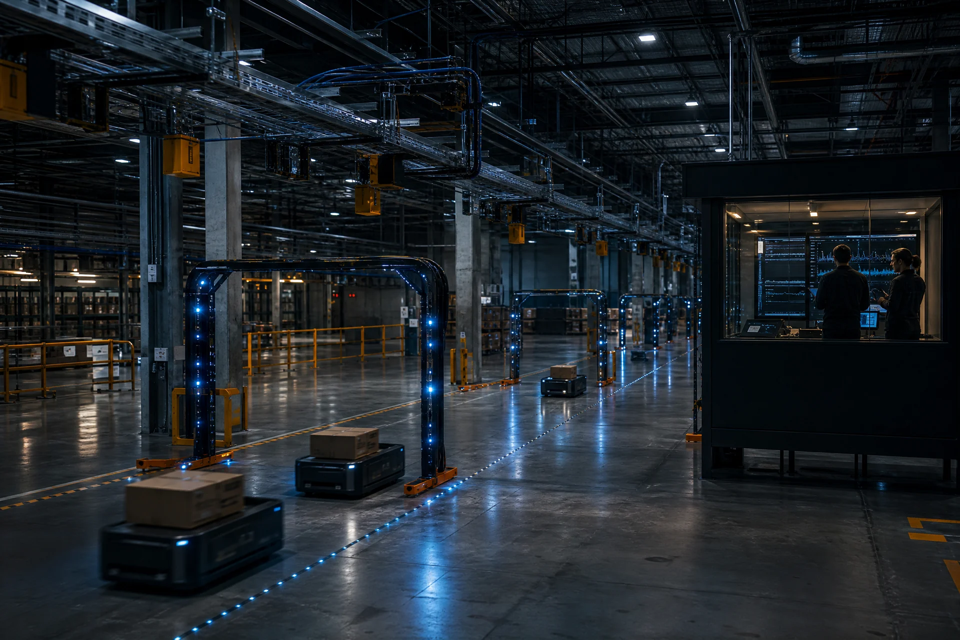 Warehouse reliability rehearsal with carts and sensor gates